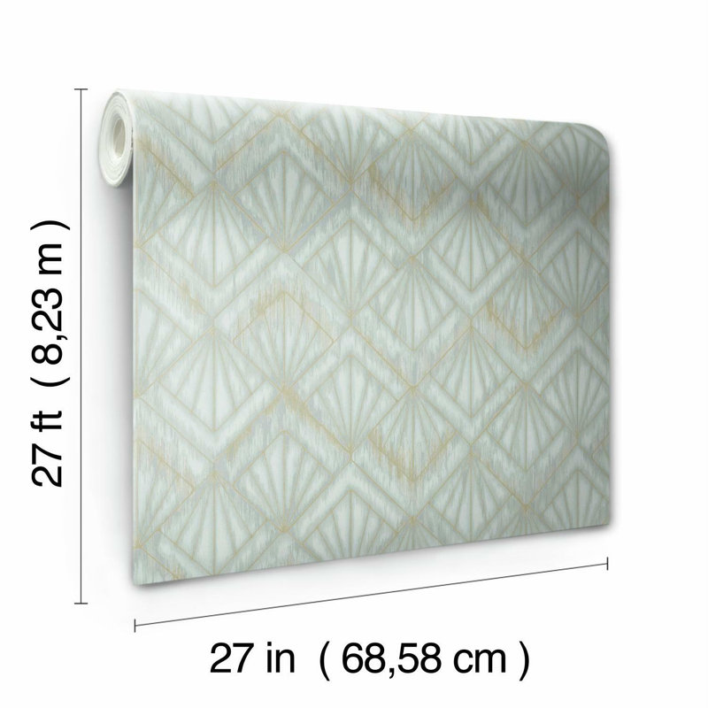 Rouleau de papier peint L 27 pi x l 27 po Shell, Bleu clair