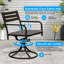 Ensemble de patio extérieur pivotant en métal - 6 fauteuils et table-1774505475