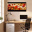 Ensemble de 1 tableau sur toile à motif géométrique de feuilles d'automne-2112394836