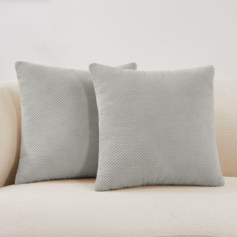 Housses de coussin Deconovo, H 24 po x l 24 po, Gris clair