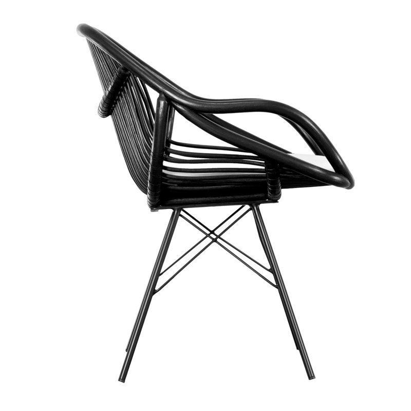 Stockholm Upholstered Arm Chair, Black