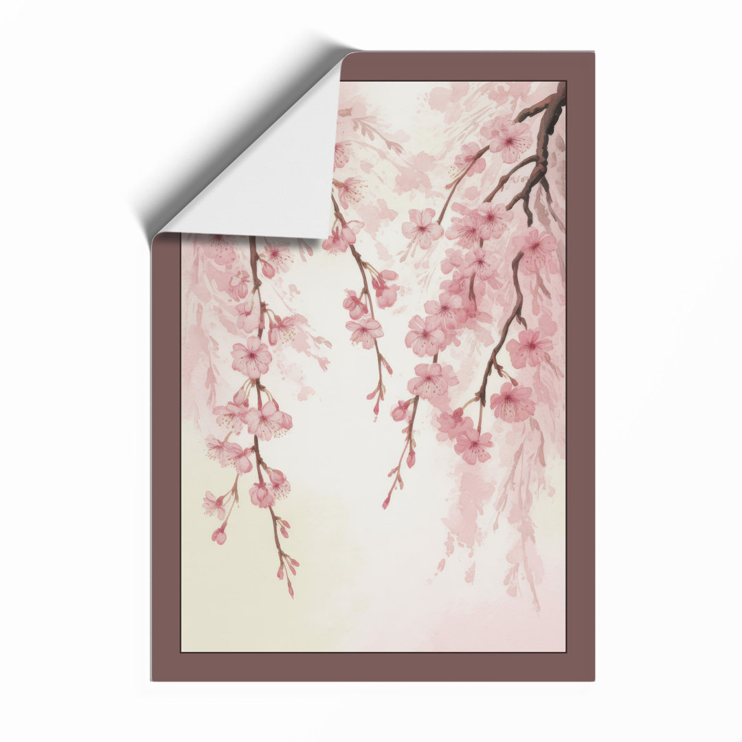 Moonlit Cherry Blossom Botanical - Framed Print