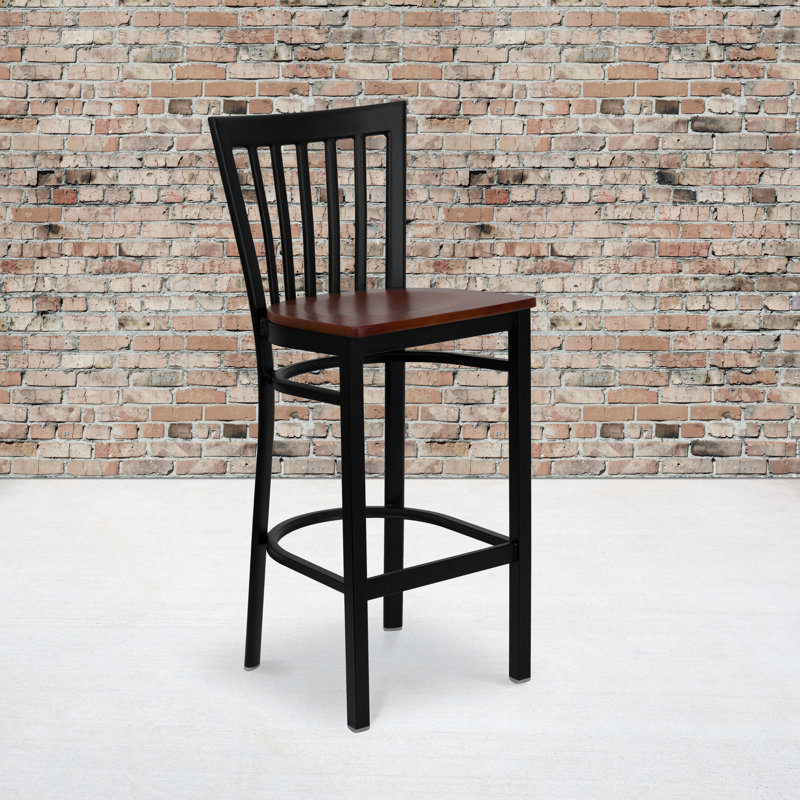 Lyman Counter Stool with Metal Frame, Cherry Wood, Bar Stool (29” Seat Height), 1