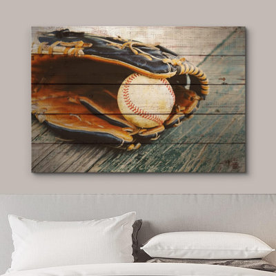 Panneau mural effet bois rétro baseball dans une photographie de sport