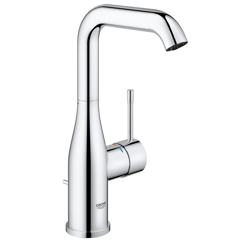 GROHE Essence Single Hole Bathroom Faucet with Single Handle, Size Large, Star Light Chrome