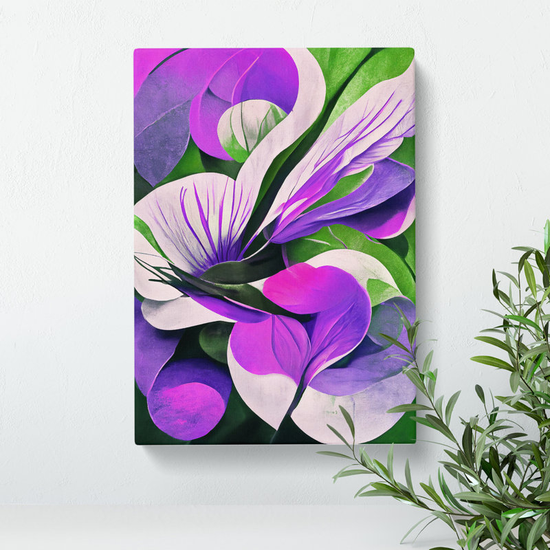 XC1022-376X Abstract Painting Flowers No.3 - Wrapped Canvas Print, 50cm H x 35cm W x 3cm D