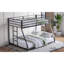 Lit superposé en métal avec escalier amovible, structure robuste robuste pour adolescents et adultes, adolescents, aucun sommier nécessaire