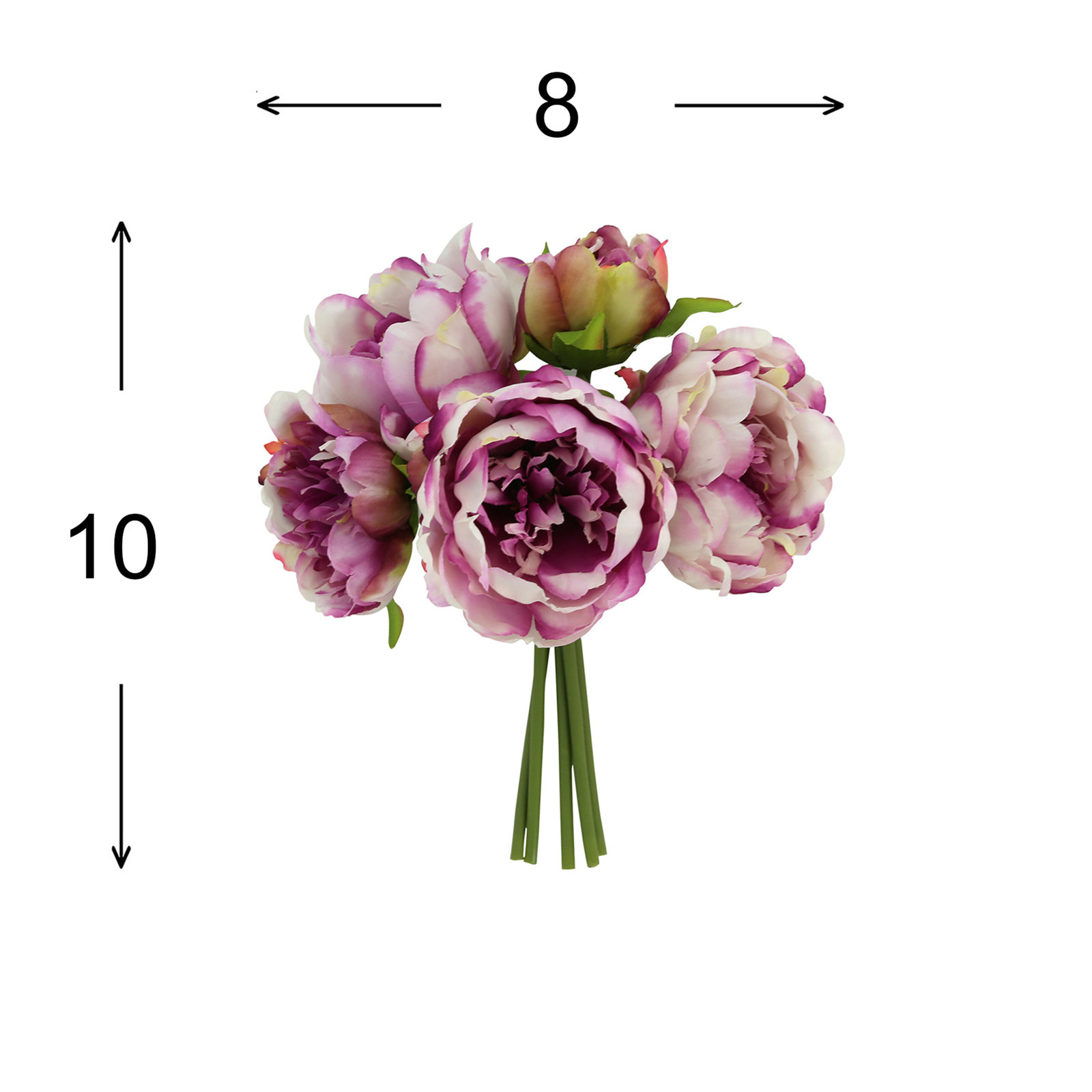Faux Peony Stems, Purple