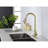 Brushed Gold, Single Handle, Kitchen Sink Faucet, Pull Down , Stainless Steel Build, 360 Rotating Nozzle, Three Water Output Choices, Bubble - Rich Aerators, Rust Finish Steel, Options, Treatment,-283934595