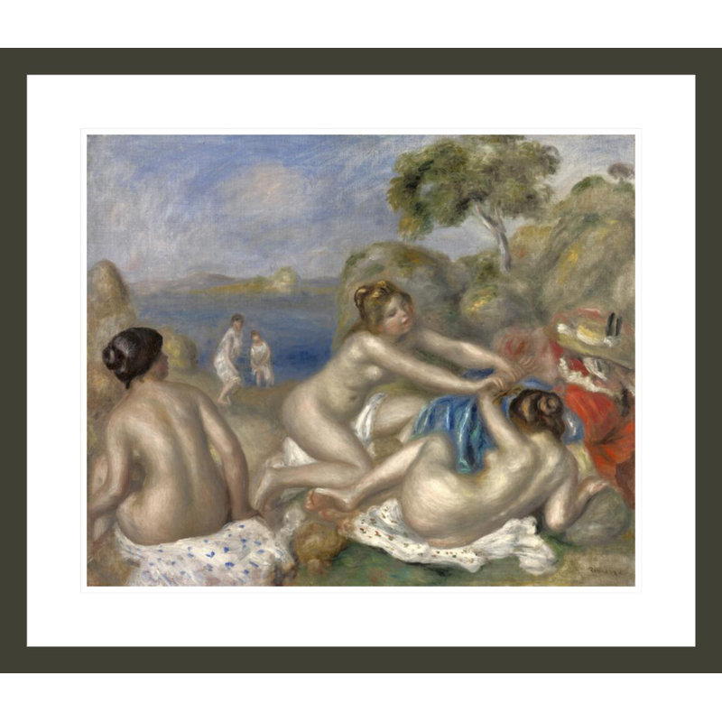 «Bathers jouant avec un crabe» (Trois baigneuses au crabe) par Pierre-Auguste Renoir, impression giclée encadrée