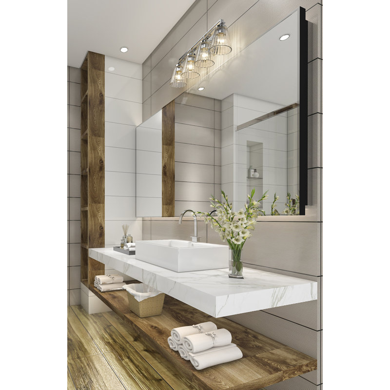 Éclairage pour meuble-lavabo à 4 lumières à intensité variable Avander, Chrome