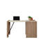 Bureau d'ordinateur de style campagnard avec bibliothèque intégrée, finition brune | Idée de cadeau