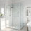 Cabine de douche à charnière sans cadre avec verre transparent 3/8 de l 30 po x P 30 po x H 73 po Monteray