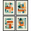 Colorful Mid-Century Geometric - Ensemble de 4 reproductions de cadres photo simples-97782158-97782157