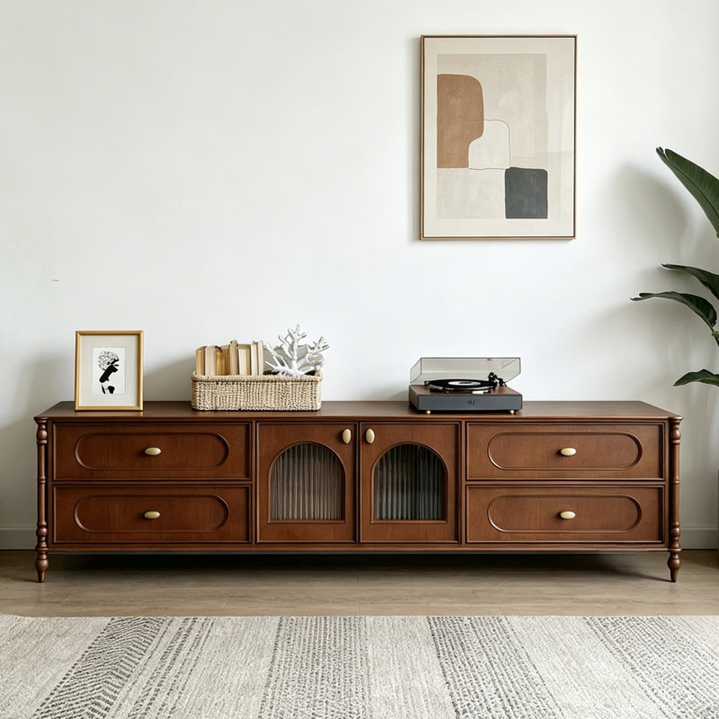 Meuble télé brun rétro, H 23,62 po x L 78,74 po x l 15,75 po