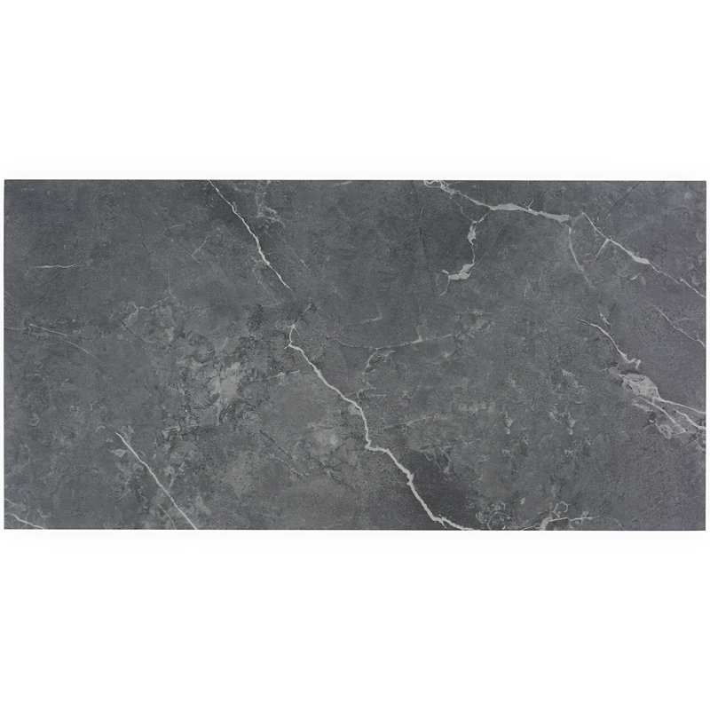 Polaris 18" x 36" x 2.5mm Luxury Vinyl Tile Flooring (36 sq. ft.), Dark Gray