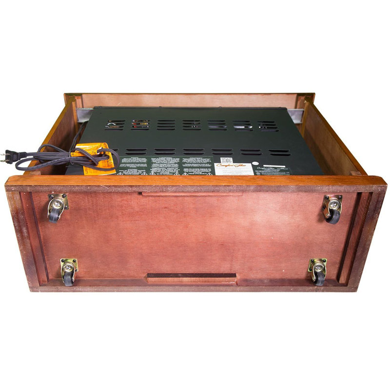 Vintage Oak Electric Mobile Fireplace with Tri-Color Flame