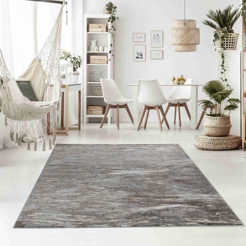 Tapis abstrait brun 5 pi x 8 pi,  Rectangle 5 pi 3 po x 7 pi 7 po