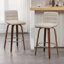 Tabouret de bar et de comptoir pivotant rembourré avec structure en bois massif et dossier en similicuir en forme de L-1724114213-1724114238