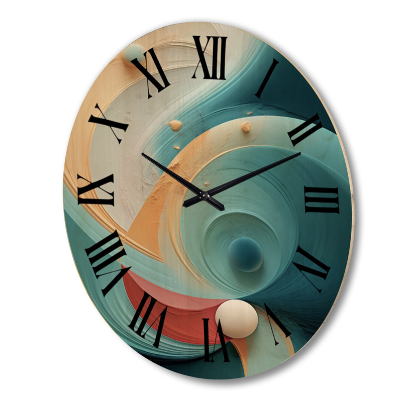 Horloge murale Contemplating Divinity Turquoise, Très grand