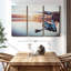 «Summer Lake Fishing», 3 pièces sur toile-98562813