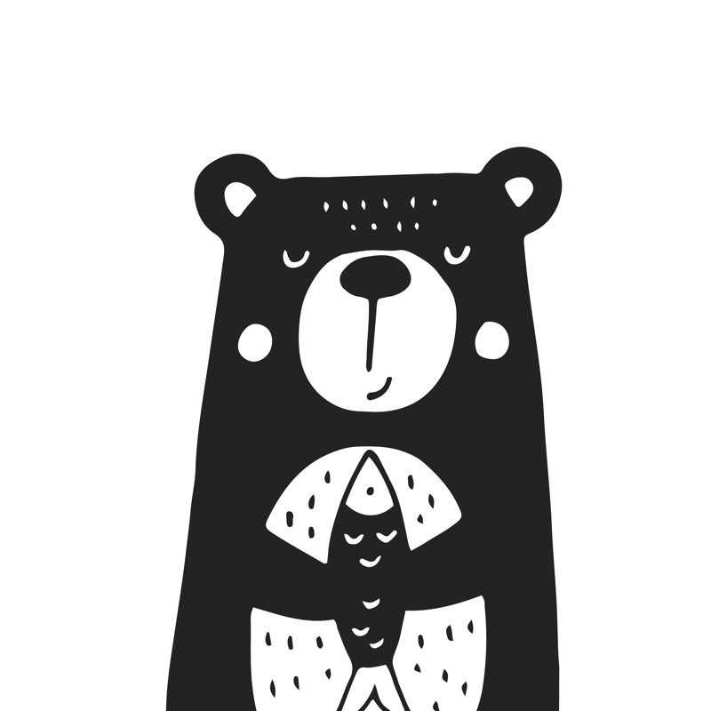 Bear Illustration by Oksana Stepova - Wrapped Canvas Print, 122cm H x 122cm W x 3.8cm D