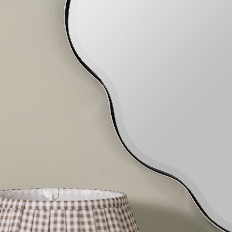 Cleo Scalloped Metal Mirror, Silver