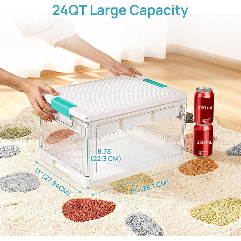 Boîte de rangement en plastique 24 pte avec couvercle de plaque de base