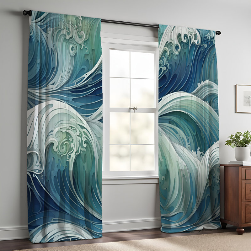 Paire de rideaux semi-transparents Epimerio, L 40 po x L 82 po