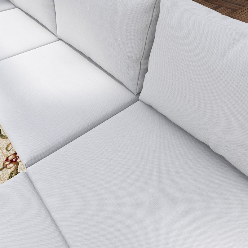 6 Seats U-Shaped Aluminum Outdoor Sectional Sofa With Cushions, White