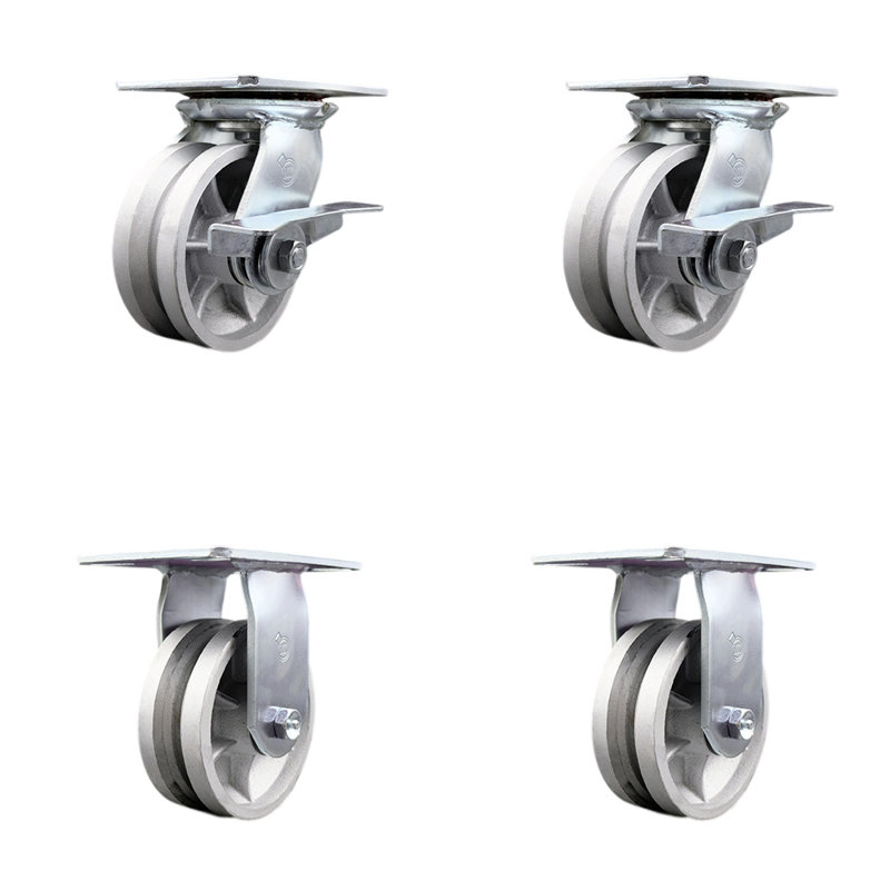 4 Piece Semi Steel Caster Set