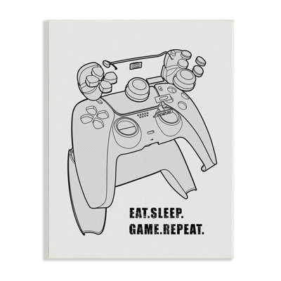 " Monochrome Eat Sleep Game Repeat "