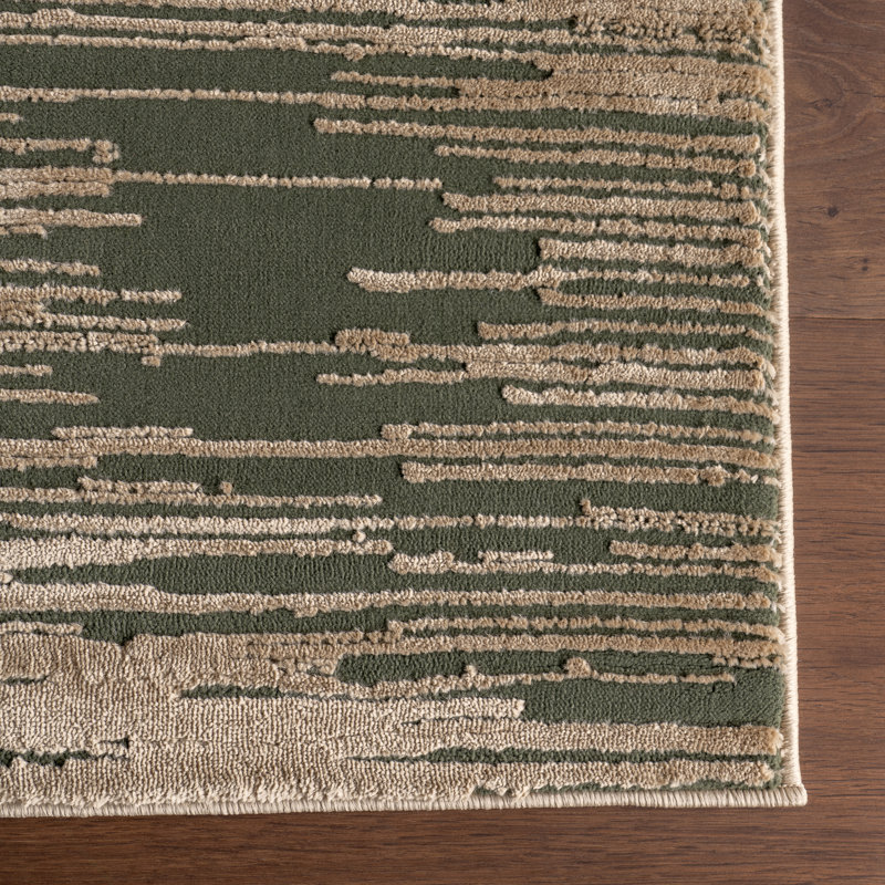 Chandani Abstract Machine Washable Area Rug, Rectangle 6'7" x 9'