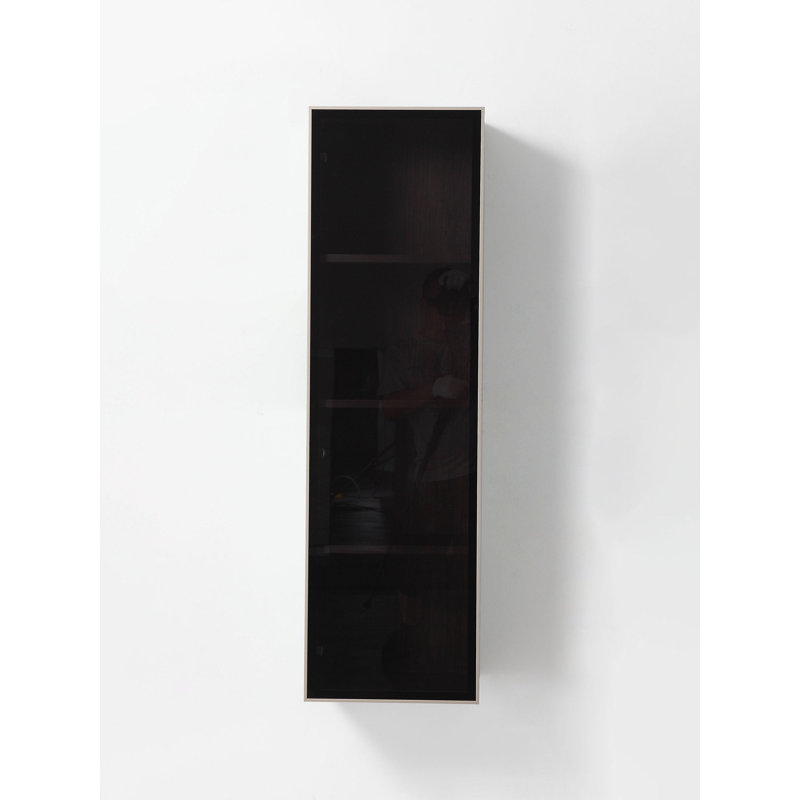 Luce 13" Wall-Mounted Side Cabinet, Dark Walnut/Dark Gold