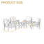 Ensemble de conversation d'extérieur en teck pour quatre personnes avec coussin et deux tables d'appoint-738850632-738850633