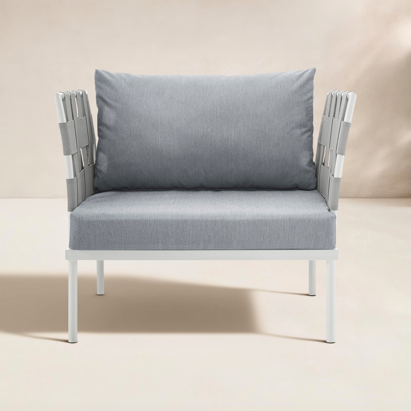 Harmony Outdoor Patio Aluminum Armchair, Gray