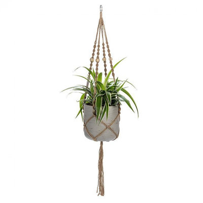 Natural Color Macrame Hanger With Tail Plant Holder