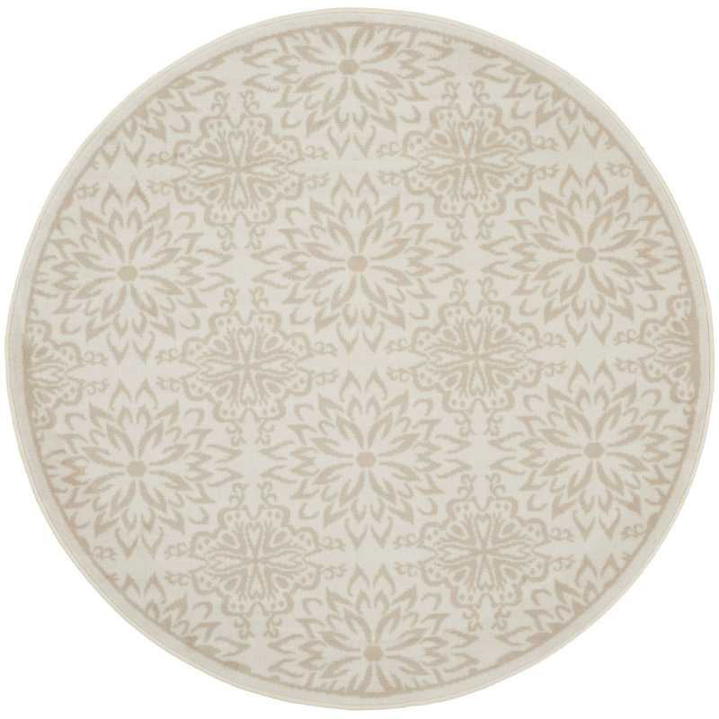 Gratian Floral Area Rug, Round 8'
