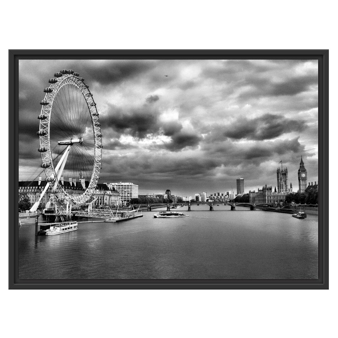 Gerahmtes Wandbild Riesenrad, London Eye