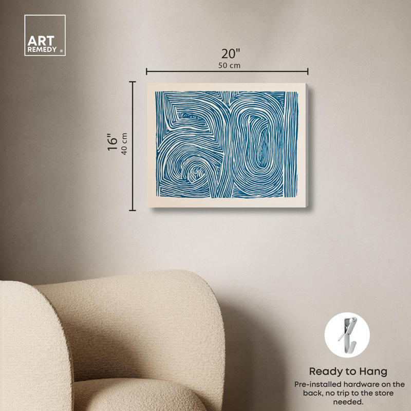 «Maze Loop I», reproduction d'art sur toile par Art Remedy, H 16 po x l 20 po, Toile tendue avec châssis