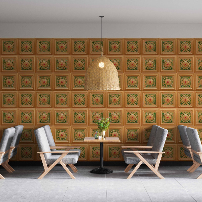 Carreau de plafond en PVC 2 pi x 2 pi Falkirk Perth, Or / vert / rouge