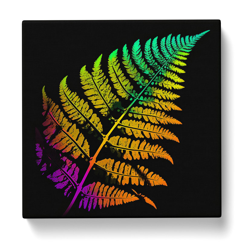 Fern Leaf Pop Art - Wrapped Canvas