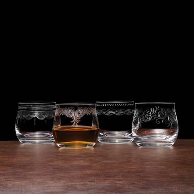 Mikasa Gail Optic Set of 4 Double Old-Fashioned Glasses