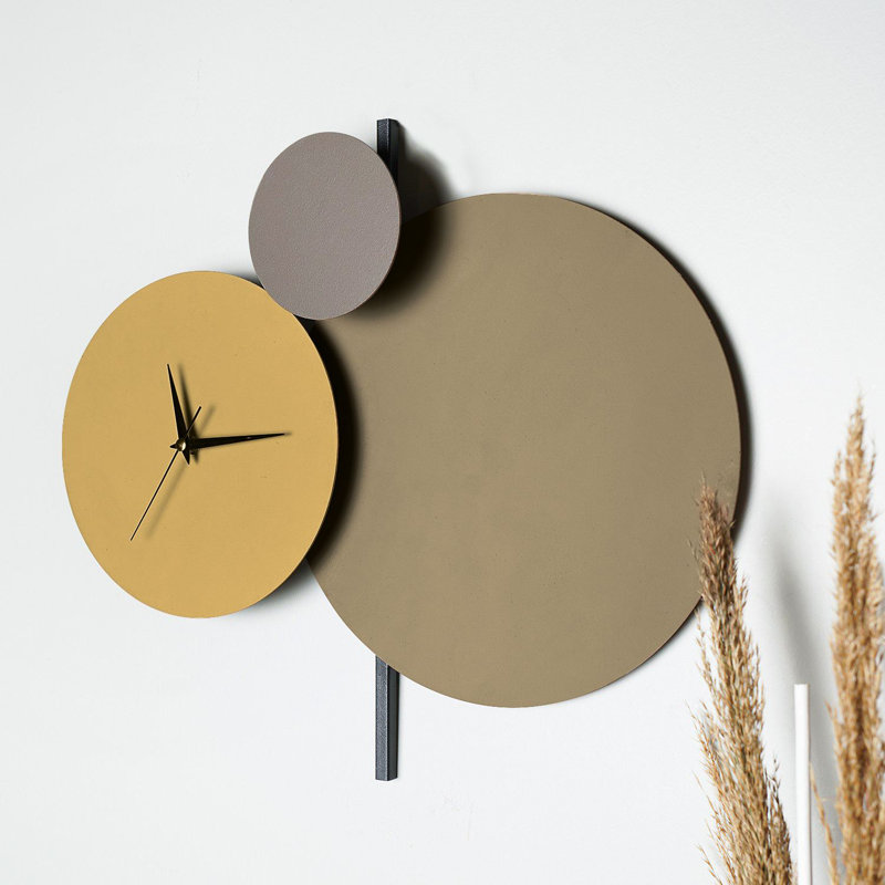 Horloge murale décorative, Beige/gris/brun