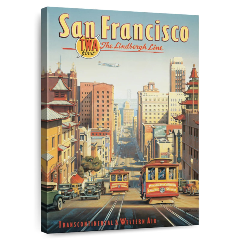 La ligne Sirber Lindertgh, San Francisco, Californie, H 39 po x l 26 po
