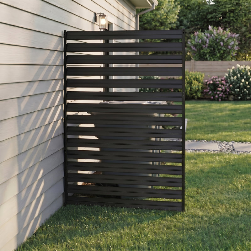 Écran d'intimité pour l'extérieur 60 "x 38" en métal (1 panneau), 1 panneau (H 60 po x l 38 po), Black
