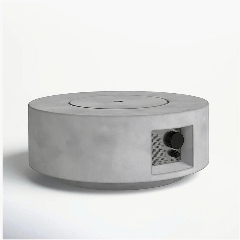 Foyer de table d'extérieur au propane / gaz naturel en béton renforcé de fibres de H 11 po x l 30 po avec couvercle