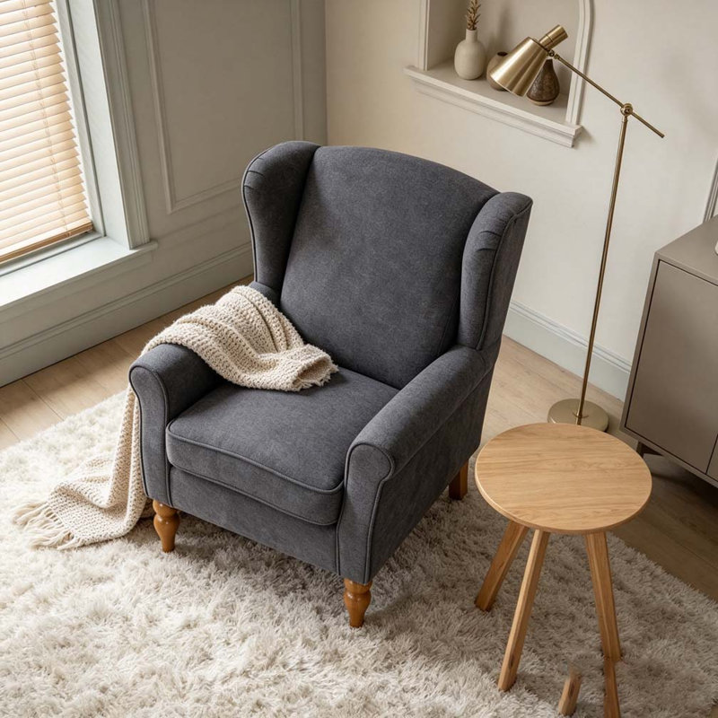 Ensemble de table basse et fauteuil, Gris foncé antique
