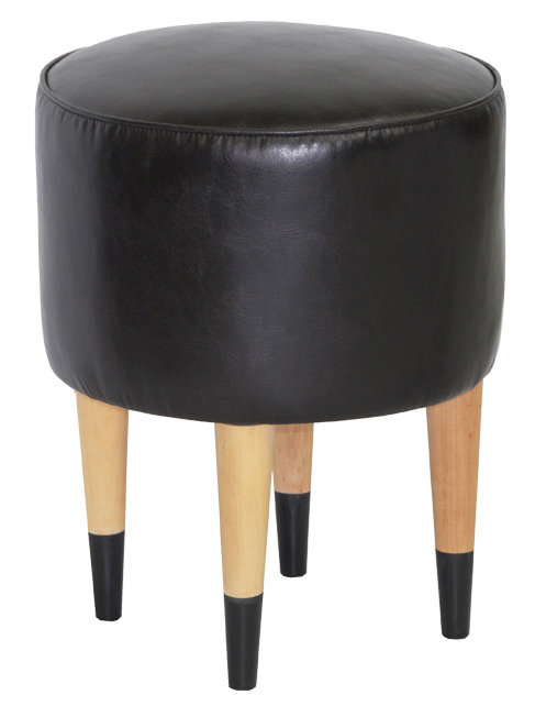 Solid + Manufactured Wood Accent Stool, Black