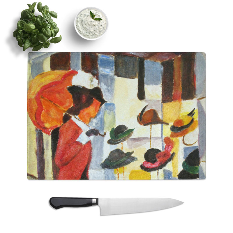 Woman by the Hat Shop by August Macke Chopping Board, 0.4cm H x 20cm W x 28.5cm L
